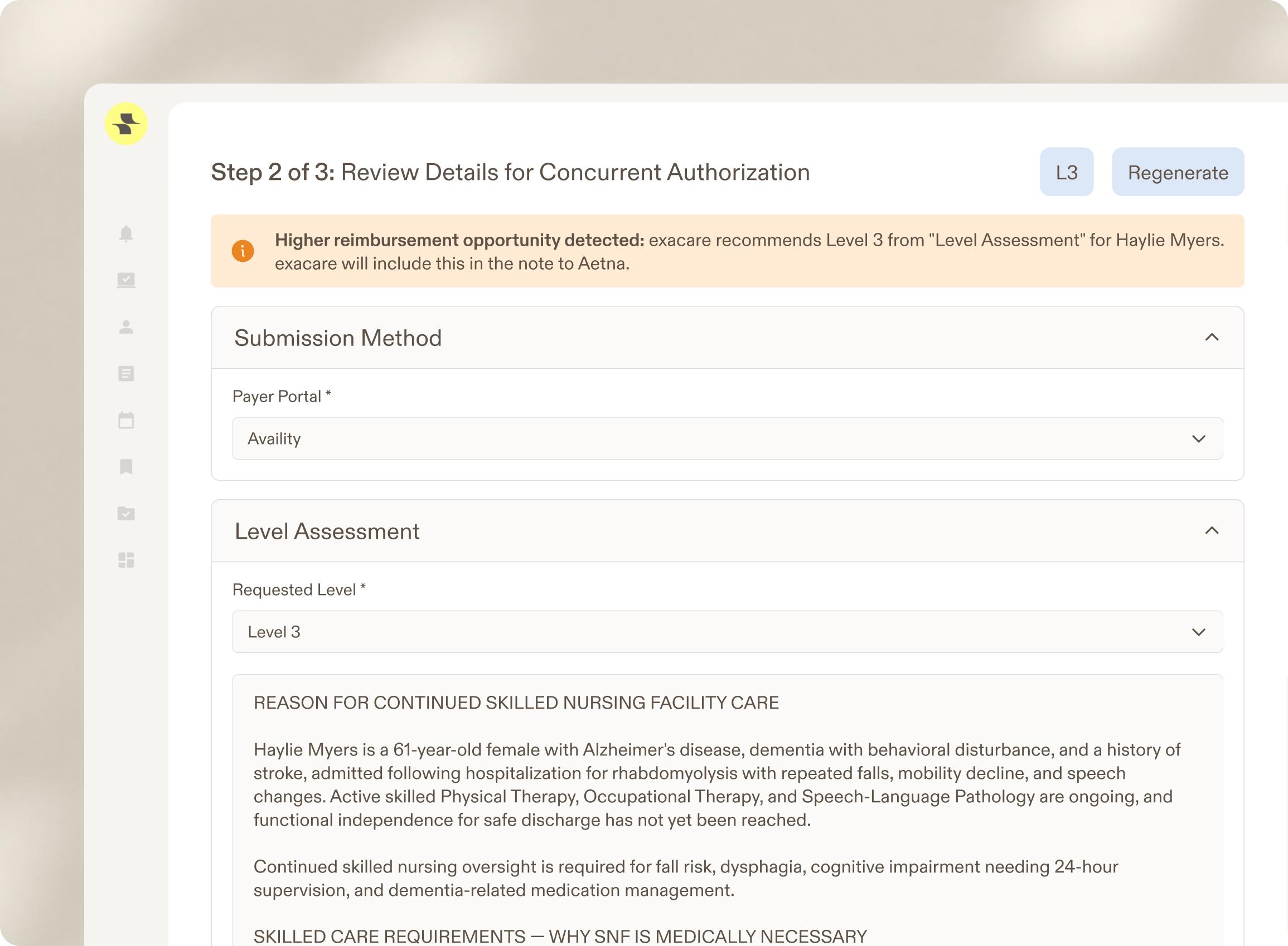 3. Step 2: Computer screen showing a document template, representing the creation phase in document automation.